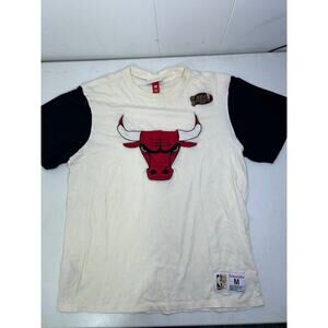 Mitchell & Ness Chicago Bulls Graphic T-Shirt White Black Size M NBA 1996 Finals